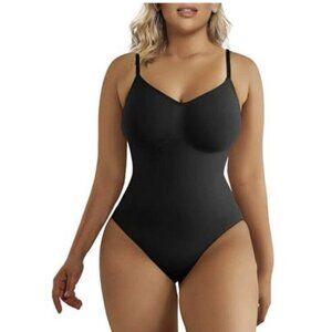 SHAPERX Women's Shapewear Bodysuit Tummy Control - Black - Size S/M - Thong